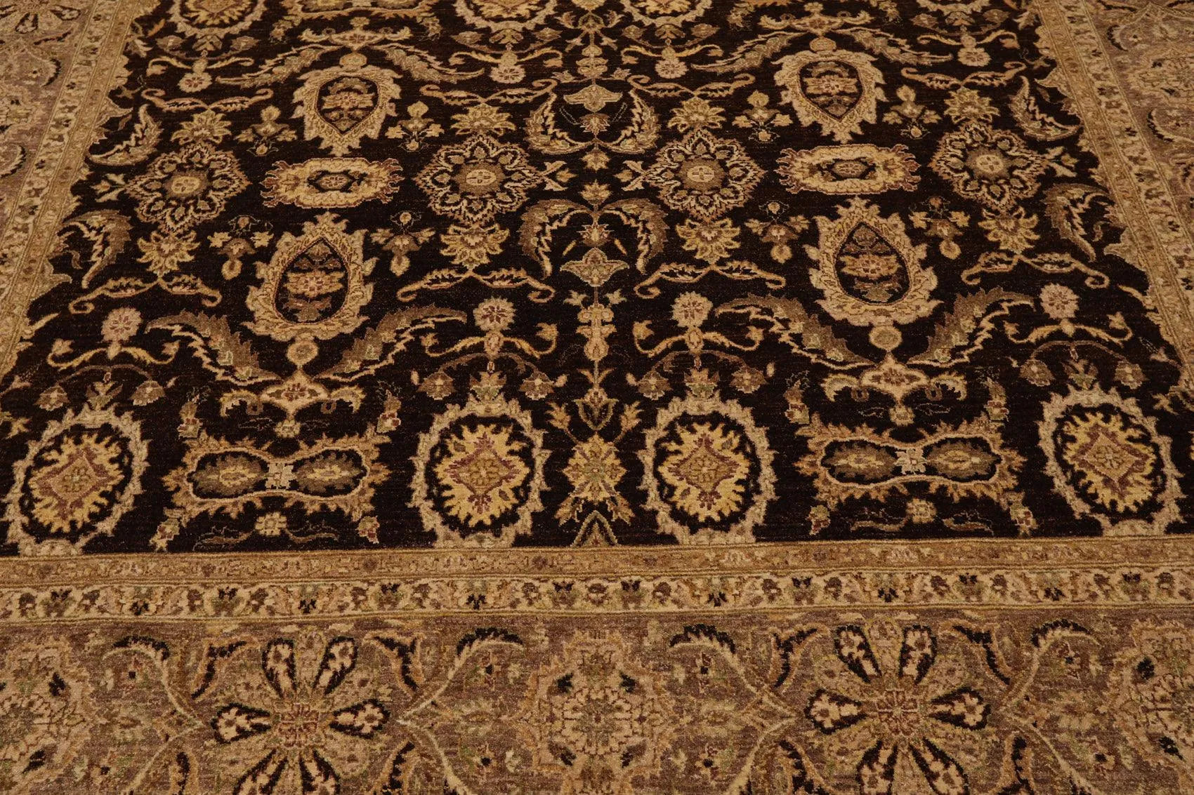 7'11'' x 10'2'' Hand Knotted 100% Wool Peshawar Oriental Area Rug Dark Chocolate