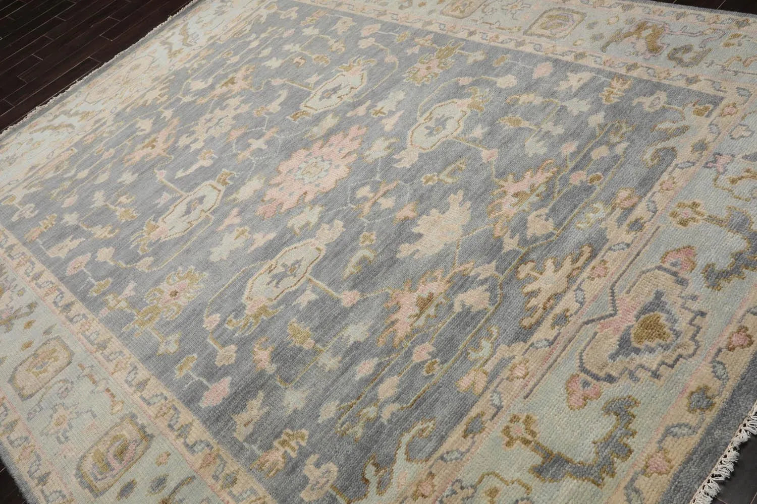 Multi Sizes LoomBloom Muted Turkish Oushak Hand Knotted Wool Traditional Area Rug Slate, Mint Color 8x10