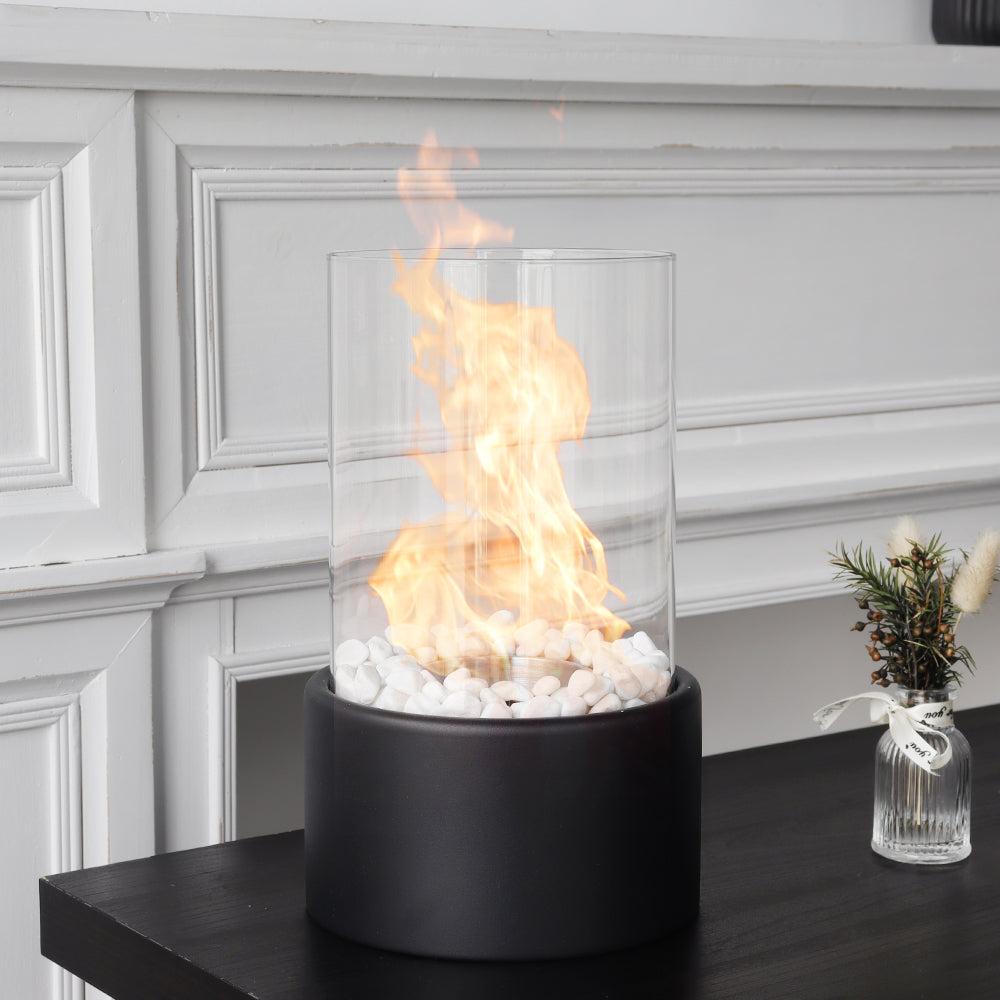 10.5 Inch High Portable Tabletop Fireplace | Compact Ventless Bio-Ethanol Fire Bowl for Indoor & Outdoor Decor