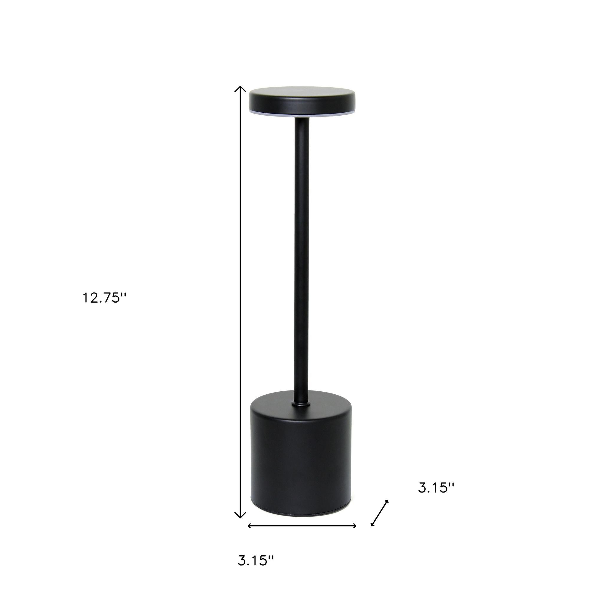 13" Black Metal Table Lamp