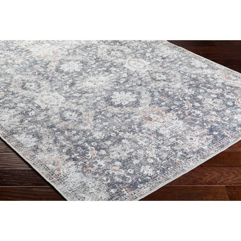 Lorelai Traditional Black/Dark Brown Washable Area Rug - Vivir x Livabliss