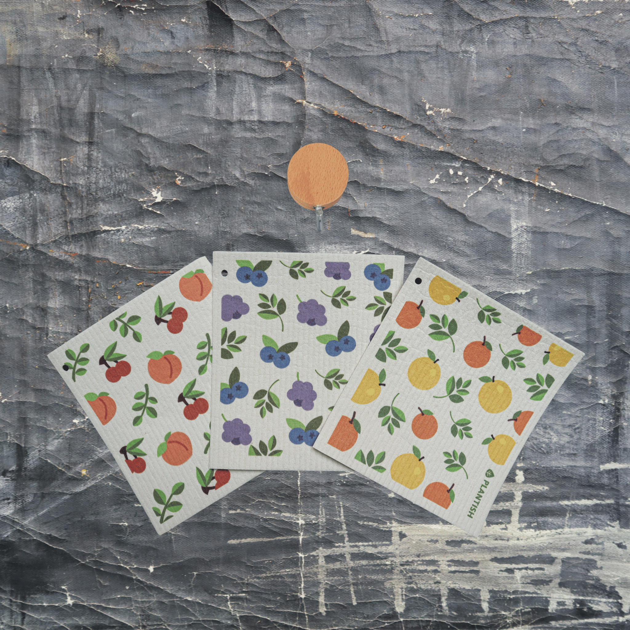 Fruity Cuties - Swedish Sponge Cloth Set + Hook