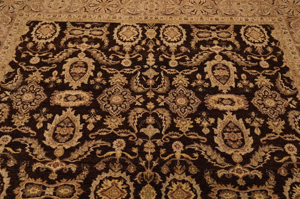 7'11'' x 10'2'' Hand Knotted 100% Wool Peshawar Oriental Area Rug Dark Chocolate