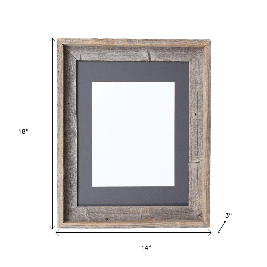 11" x 14" Gray Solid Wood Hanging Picture Frame
