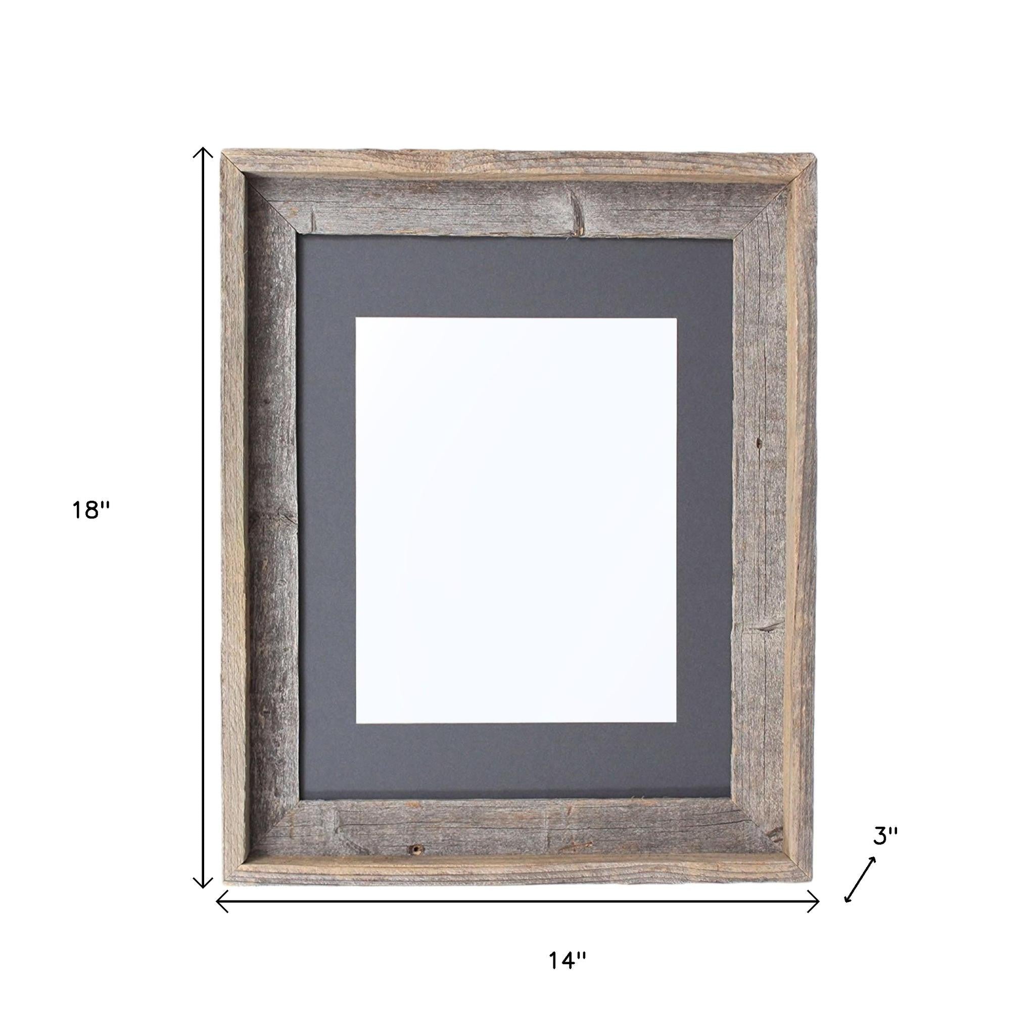 11" x 14" Gray Solid Wood Hanging Picture Frame