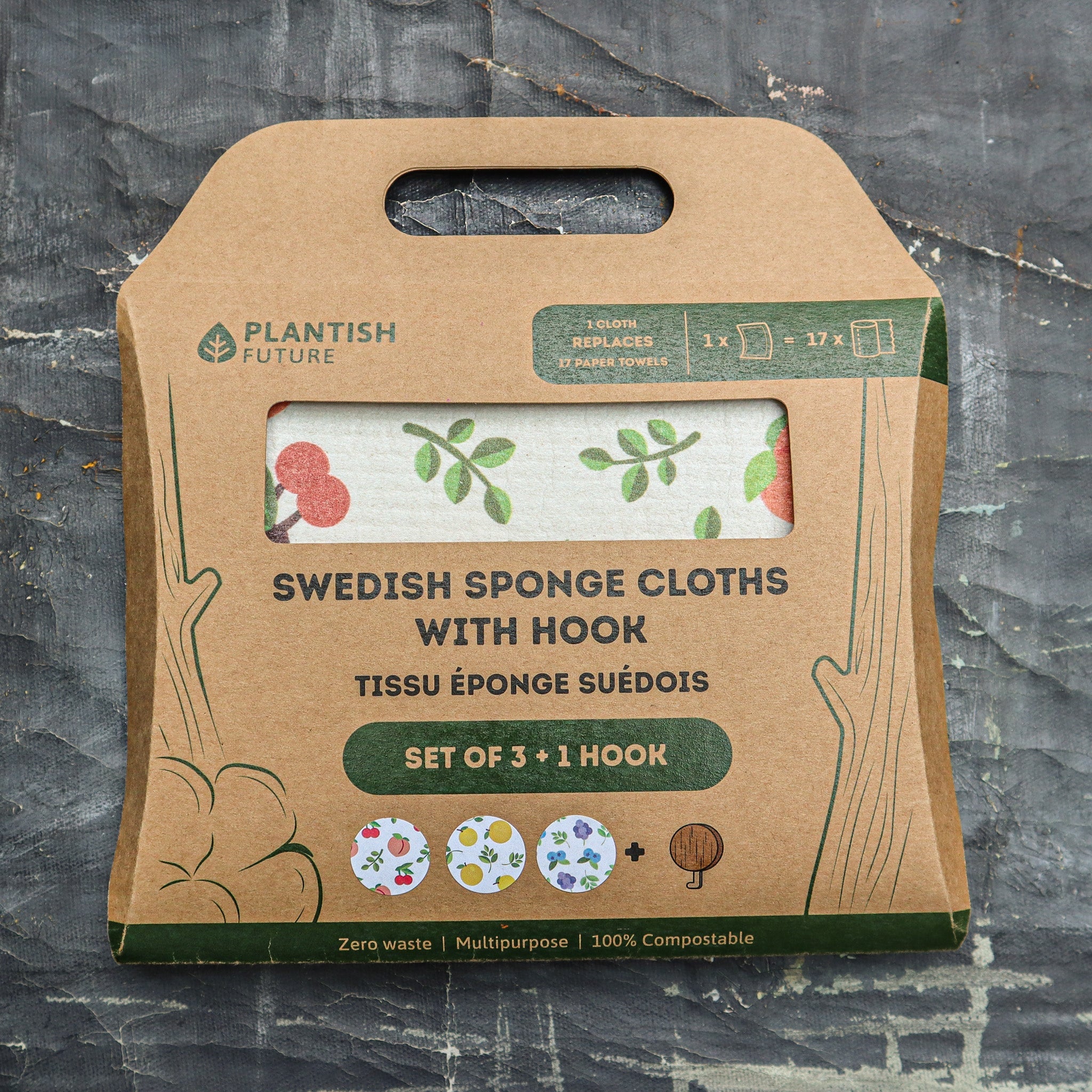 Fruity Cuties - Swedish Sponge Cloth Set + Hook