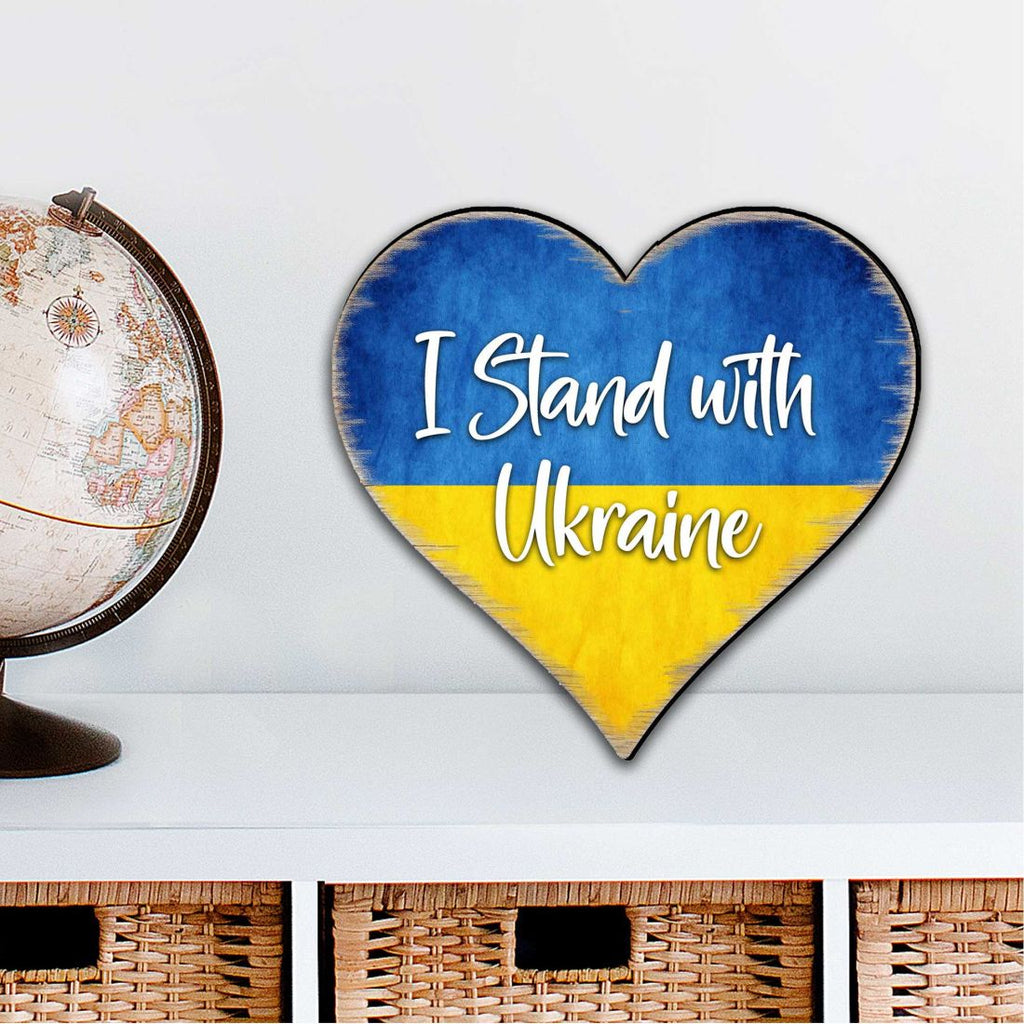 I Stand with Ukraine Heart Holiday Outdoor Decor Large Ornament - International Decor - 8187121M